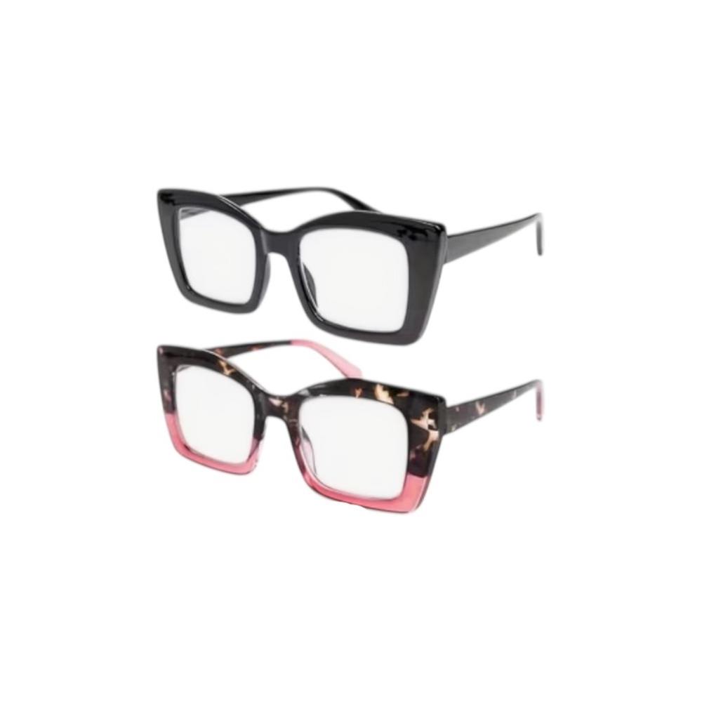 2 Pairs Reading and 1 Black and 1 Tortoise Pink Magnification strength +1.50